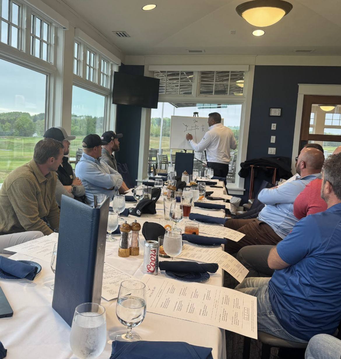 Whiteboard session at the golf club