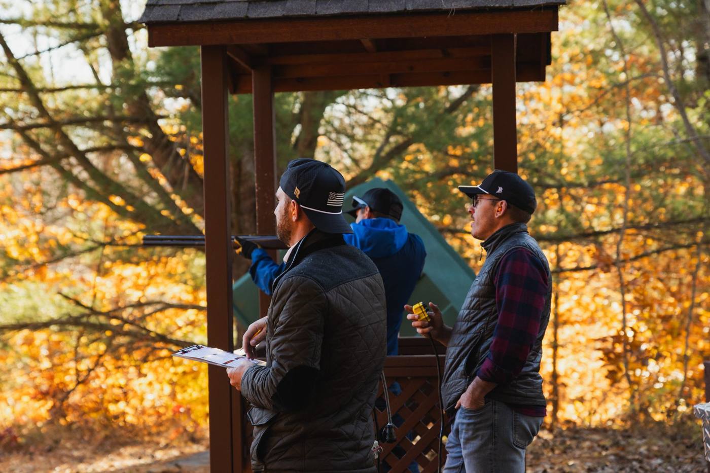 Clay shoot at the fall retreat